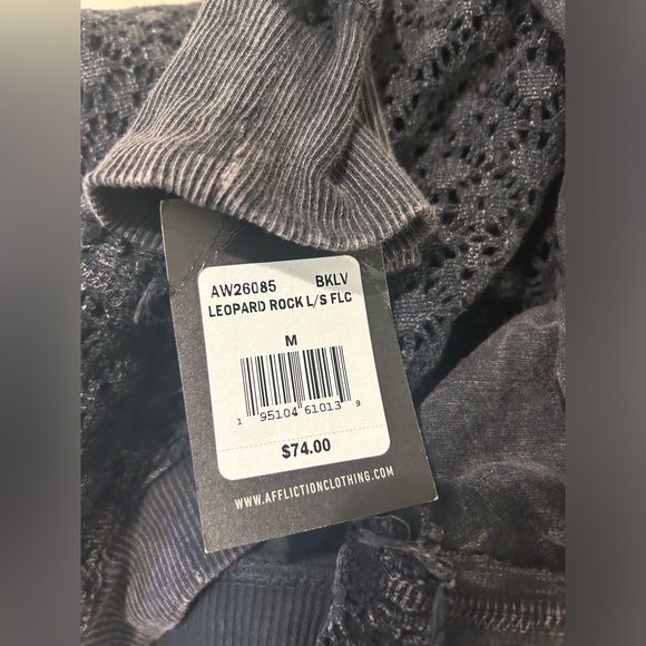 NWT Affliction Leopard Rock long sleeve fleece size M - Picture 15 of 15